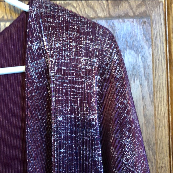 LuLaRoe Elegant Metallic Plum/Silver Cover-Up NWOT - Picture 3 of 6